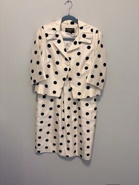 RSVP Black & White Polka Dot Midi Dress with Matching Jacket